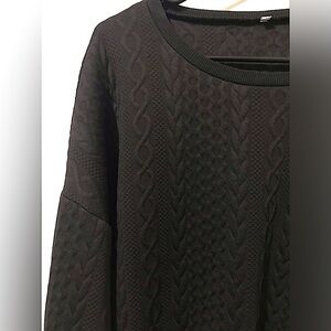 Faux Cable-knit Pullover